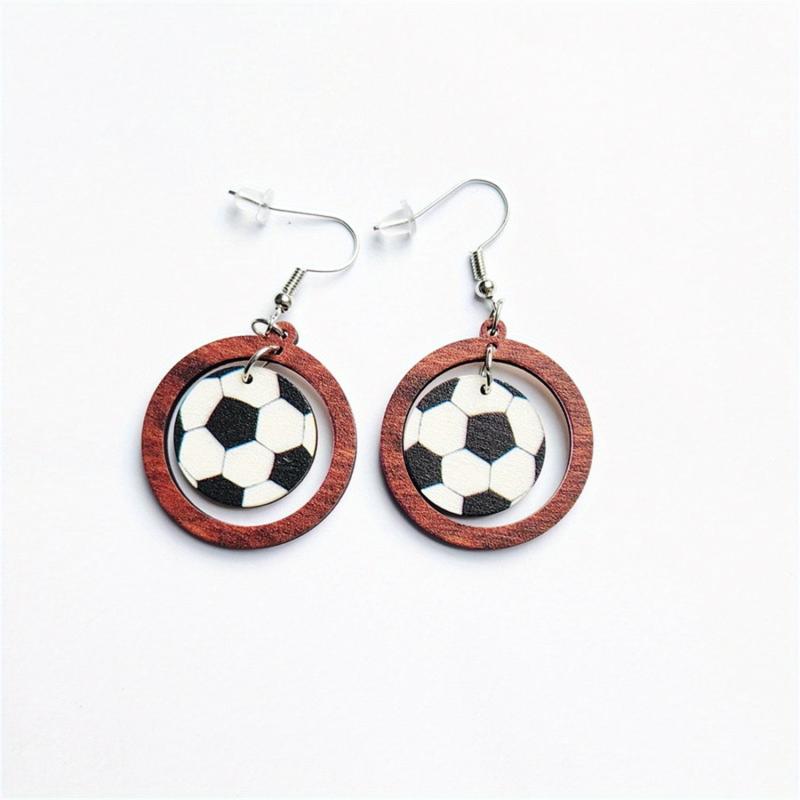 Sports Drop Dangle Earrings Lightweight Name for Women Volleyball Soccer