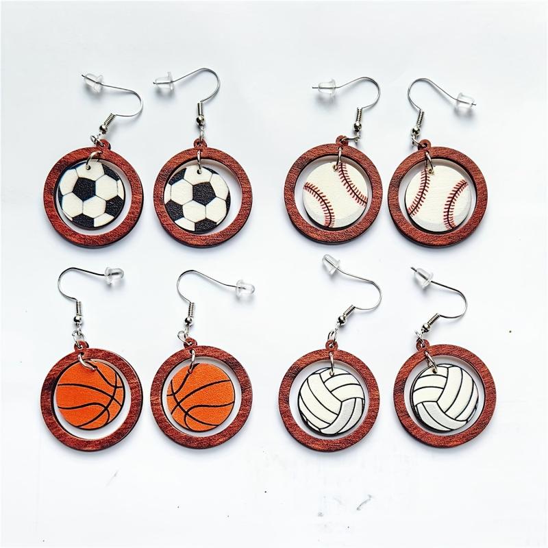 Sports Drop Dangle Earrings Lightweight Name for Women Volleyball Soccer