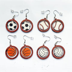Sports Drop Dangle Earrings Lightweight Name for Women Volleyball Soccer