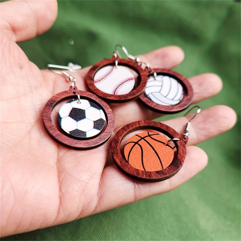 Sports Drop Dangle Earrings Lightweight Name for Women Volleyball Soccer