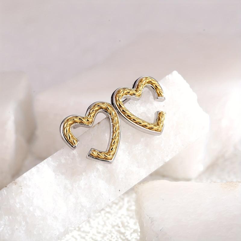 Heart Earrings Copper Plated for Women