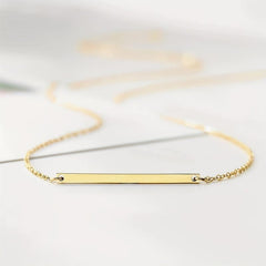 Layered Necklace with Pearl Pendant Metal Strip Stacking Pearl Necklace
