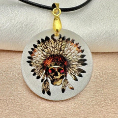 Vintage Boho Skull Pendant Necklace for Halloween