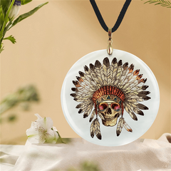 Vintage Boho Skull Pendant Necklace for Halloween