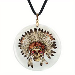 Vintage Boho Skull Pendant Necklace for Halloween