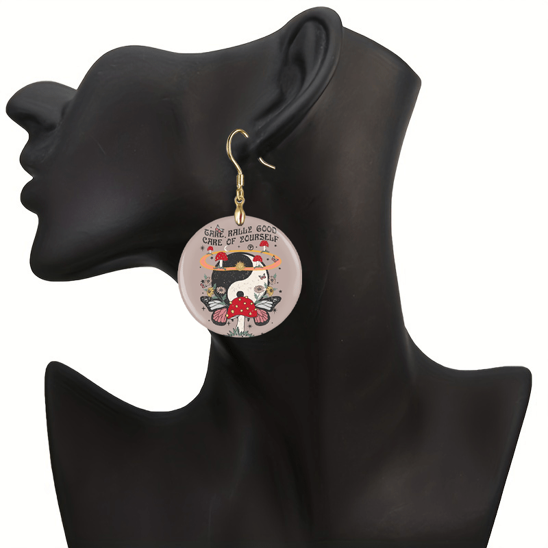 Mushroom Acrylic Pendant Earrings Party Jewelry