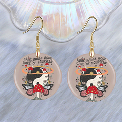 Mushroom Acrylic Pendant Earrings Party Jewelry