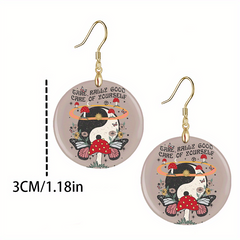Mushroom Acrylic Pendant Earrings Party Jewelry