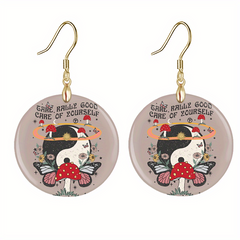 Mushroom Acrylic Pendant Earrings Party Jewelry