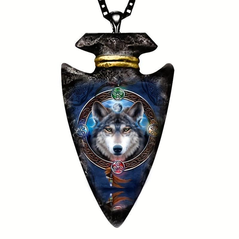 Punk Triangle Animal Wolf Head Hip Hop Necklace