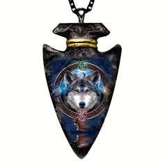 Punk Triangle Animal Wolf Head Hip Hop Necklace