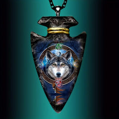 Punk Triangle Animal Wolf Head Hip Hop Necklace