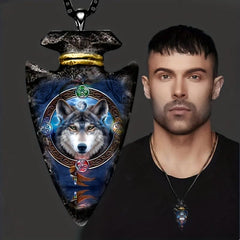 Punk Triangle Animal Wolf Head Hip Hop Necklace
