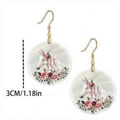 Cartoon Unicorn Acrylic Earrings Retro Party Jewelry