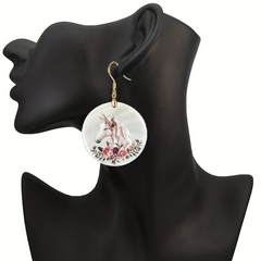 Cartoon Unicorn Acrylic Earrings Retro Party Jewelry