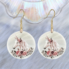 Cartoon Unicorn Acrylic Earrings Retro Party Jewelry
