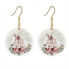 Cartoon Unicorn Acrylic Earrings Retro Party Jewelry