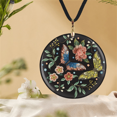 Butterfly Pattern Pendant Necklace Adjustable Necklace For Family