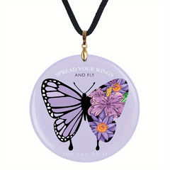 Purple Butterfly Pendant Necklace Adjustable Chain Halloween Christmas Gift