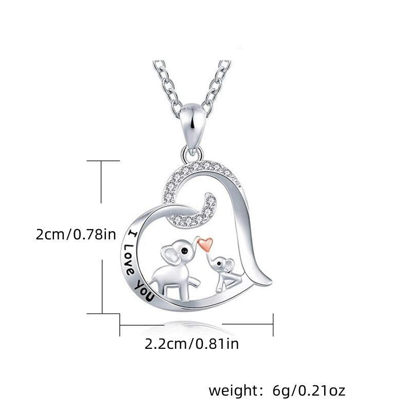 Heart Elephant Pendant Necklace for Men