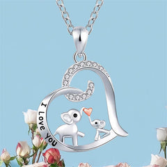 Heart Elephant Pendant Necklace for Men