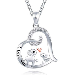 Heart Elephant Pendant Necklace for Men