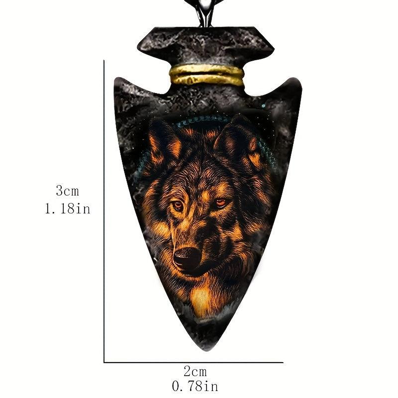 Animal Wolf Head Triangle Pendant Necklace Geometric Chain Necklace Toy