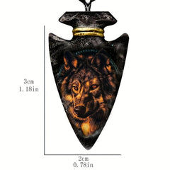 Animal Wolf Head Triangle Pendant Necklace Geometric Chain Necklace Toy