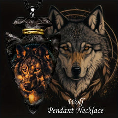 Animal Wolf Head Triangle Pendant Necklace Geometric Chain Necklace Toy