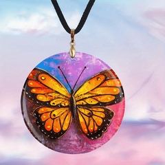Butterfly Pattern Pendant Necklace for Halloween Christmas Anniversary
