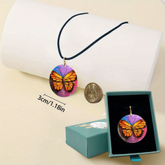 Butterfly Pattern Pendant Necklace for Halloween Christmas Anniversary