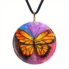 Butterfly Pattern Pendant Necklace for Halloween Christmas Anniversary