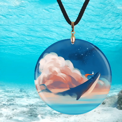 Dolphin And Whale Pattern Pendant Necklace Adjustable Chain Necklace