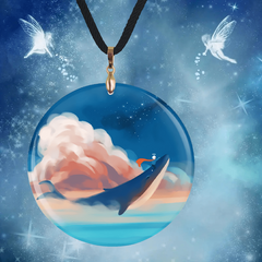 Dolphin And Whale Pattern Pendant Necklace Adjustable Chain Necklace