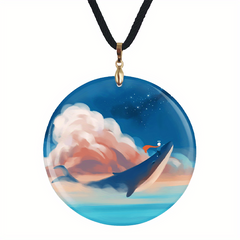 Dolphin And Whale Pattern Pendant Necklace Adjustable Chain Necklace