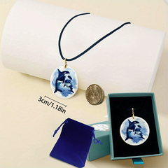 Dolphin and Whale Pendant Necklace - Adjustable Chain - Halloween Christmas Gift
