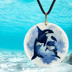 Dolphin and Whale Pendant Necklace - Adjustable Chain - Halloween Christmas Gift