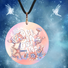 Pink Starfish Pattern Pendant Necklace Adjustable for Halloween Christmas Annive