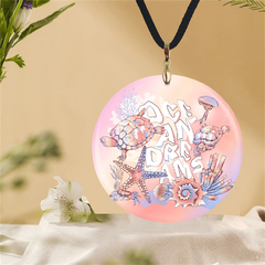 Pink Starfish Pattern Pendant Necklace Adjustable for Halloween Christmas Annive
