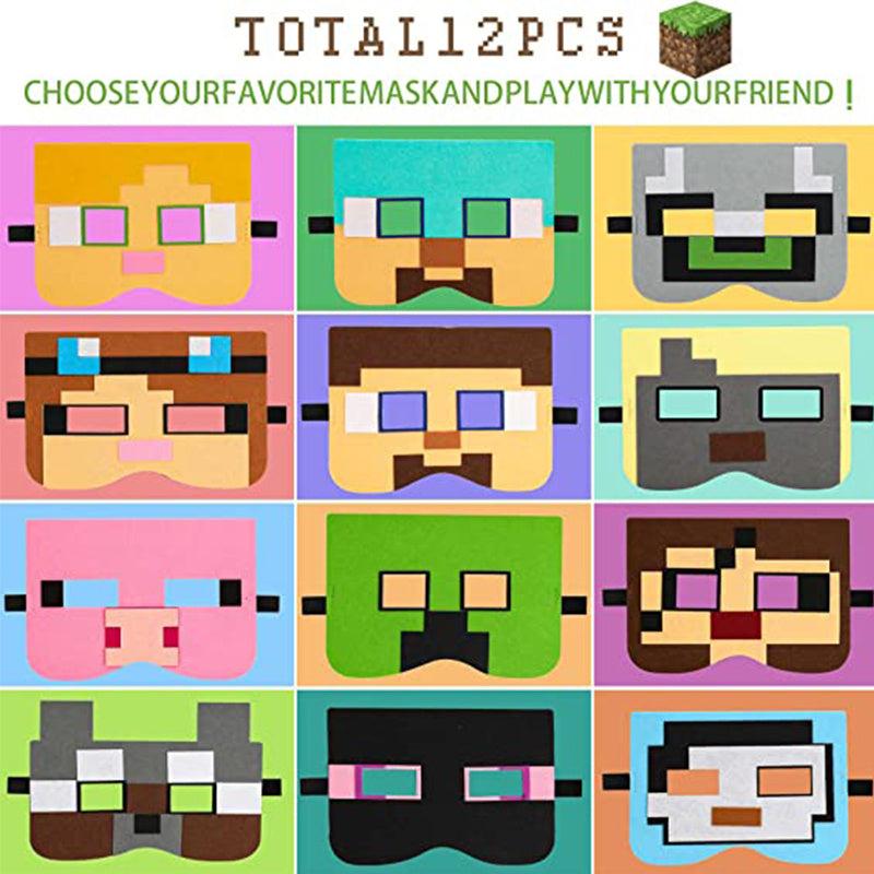 Pixel Felt Masks for Kids Video Game Themed Party