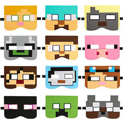 Pixel Felt Masks for Kids Video Game Themed Party