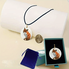 Animal Fox Pattern Pendant Necklace Adjustable Chain Necklace