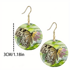 Green Butterfly Acrylic Earrings Retro Party Jewelry Gift