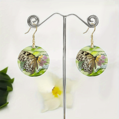 Green Butterfly Acrylic Earrings Retro Party Jewelry Gift