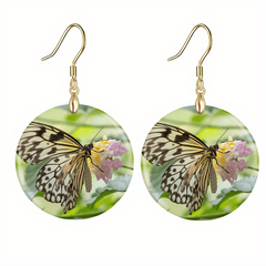 Green Butterfly Acrylic Earrings Retro Party Jewelry Gift