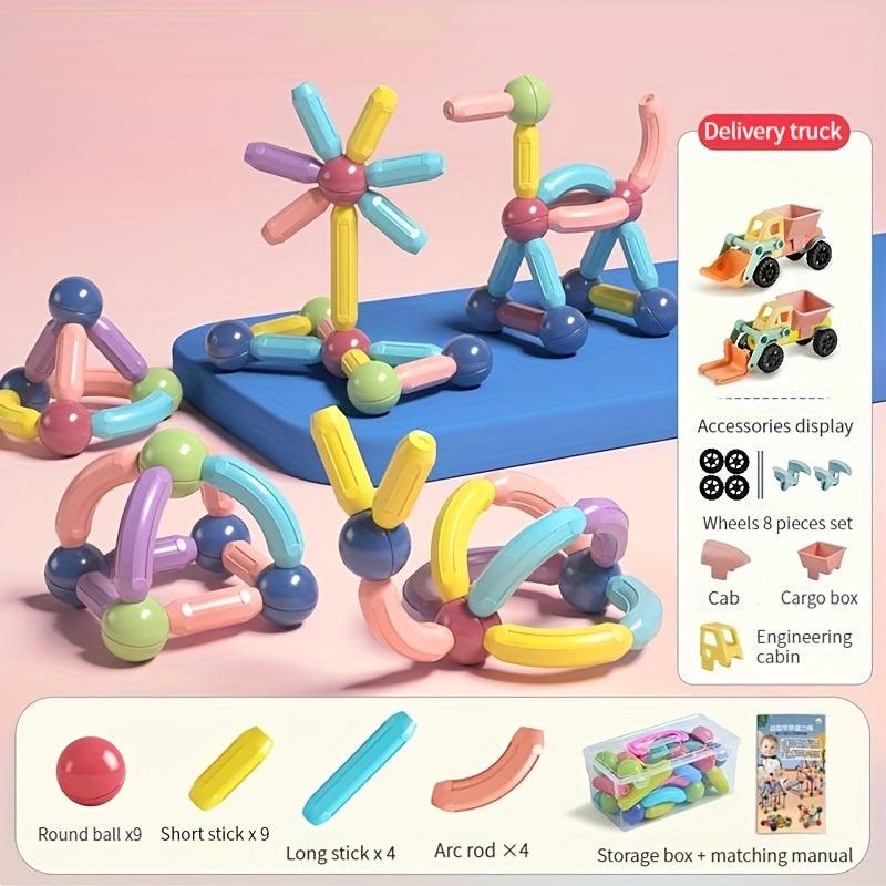 Children's Magnetic Building Blocks Large Particle Magnet Set