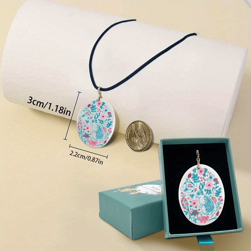 Easter Bunny Pendant Necklace Couple Jewelry Adjustable Chain Gift
