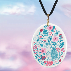 Easter Bunny Pendant Necklace Couple Jewelry Adjustable Chain Gift