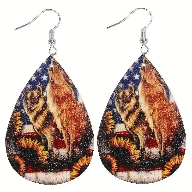 Creative PU Leather Earrings Toy Anniversary Christmas Gift