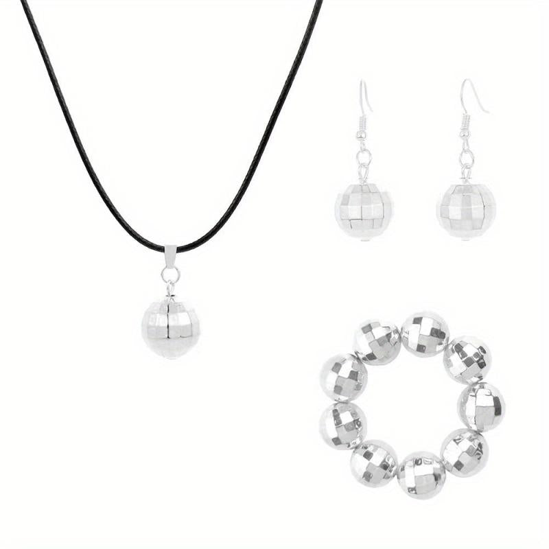 Leather Rope Earth Bead Pendant Necklace Set